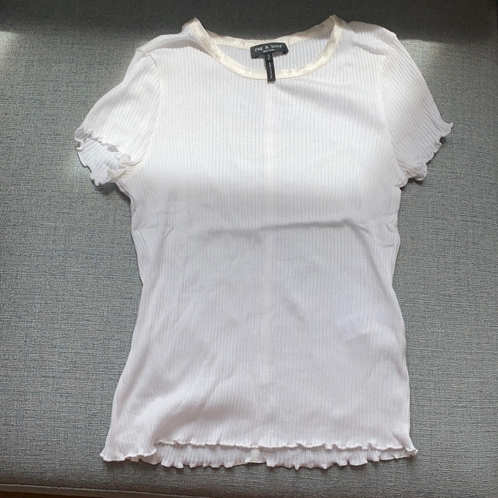 Rag and bone ribbed white tee